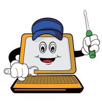 Repaired Computer Cartoon vector