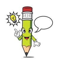 Green Pencil Idea Cartoon vector