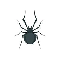 Black house spider icon, flat style vector