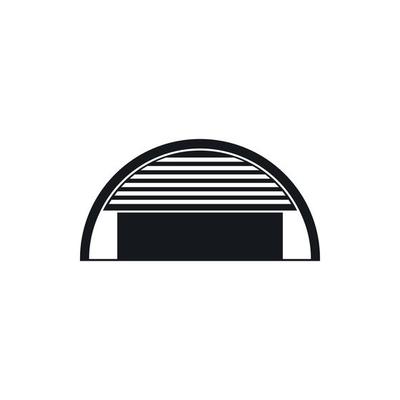 Round garage icon, simple style