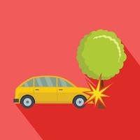 Crashed tree icon, flat style vector