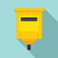 Post mailbox icon, flat style vector