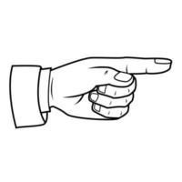 Pointing Finger Black and White vector