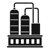 Industrial refinery factory icon, simple style vector