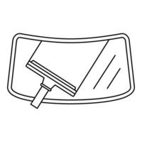 Clean car windscreen icon, outline style vector