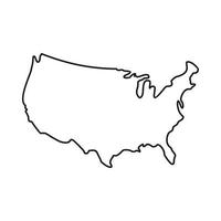 USA map icon, outline style vector