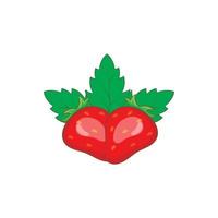 Strawberry icon in cartoon style vector