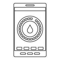 Menstrual mobile icon, outline style vector