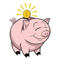 Happy Piggy Bank Illustration vector