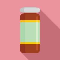 Medical injection jar icon, flat style vector