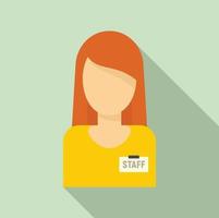 Woman staff education icon, flat style vector