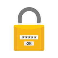 Password lock icon, flat style
