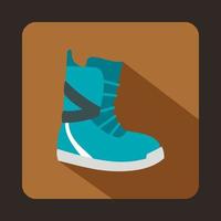 icono de bota de nieve de invierno, estilo plano vector