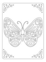 Butterfly Coloring page for kids line art vector