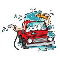 ilustración de lavado de autos vector