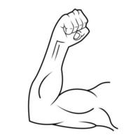 manos musculares en blanco y negro vector