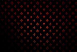 Dark red vector background with cards signs.