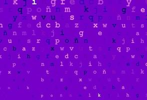 Light purple vector texture with ABC characters.