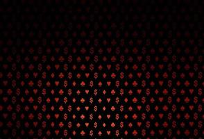 Dark red vector pattern with symbol of cards.
