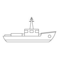 icono de barco pequeño, estilo de esquema. vector