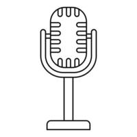 Studio microphone icon, outline style vector