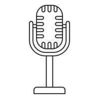 Studio microphone icon, outline style vector