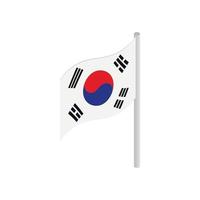 icono de la bandera de corea del sur, estilo isométrico 3d vector