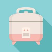 Rice cooker icon, flat style vector