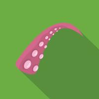 Octopus tentacle icon, flat style vector