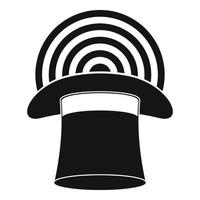 Hat with glow icon, simple style. vector