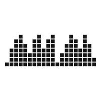 Equalizer play radio icon, simple black style vector