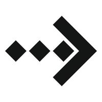 Arrow icon in black vector simple