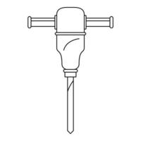 Hand drill machine icon, outline style vector