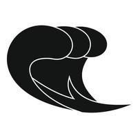 icono de surf de olas, estilo negro simple vector