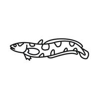 Anarhichas fish icon, outline style vector