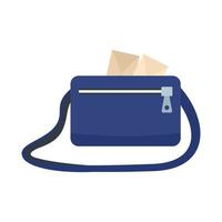 Postman bag icon, flat style vector