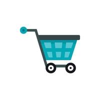 Shopping cart icon, flat style vector