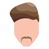 Modern mens hairstyle icon, cartoon style vector