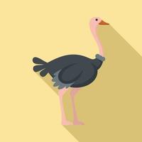 Ostrich icon, flat style vector