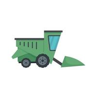 Field harvester icon, flat style vector