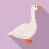 Goose bird icon, flat style vector