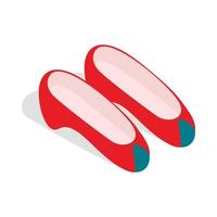 Korean national shoes icon, isometric 3d style vector