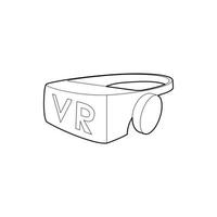 icono de gafas de realidad virtual, estilo de esquema vector