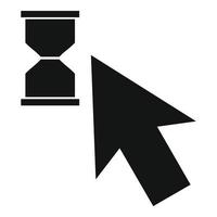 Cursor wait icon, simple black style vector