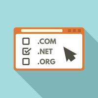 icono de dominio web, estilo plano vector