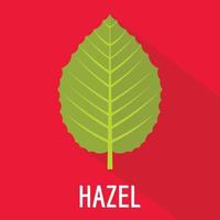 Hazel leaf icon, flat style vector