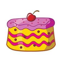 Cake icon, cartoon style vector