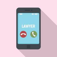 Lawyer phone call icon, flat style vector