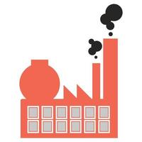 Polluted air factory icon, cartoon style vector