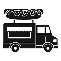 Hot dog truck icon, simple style vector